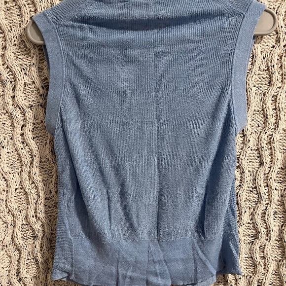 Veronica Beard Sky Blue Knotted Tank Top - Picture 3 of 3